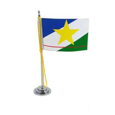 Imagem de Mini Bandeira Mesa Estado De Roraima Mastro 15 Cm - Sp Bandeiras