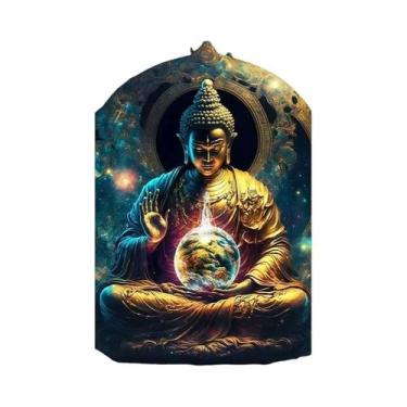 Imagem de Buda Com Flores Pintura Em Tela Arte Da Parede Budismo Escultura Carta