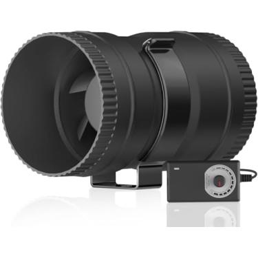 Imagem de Hon&Guan Ventilador em linha de 7,6 cm com controlador de velocidade 120 CFM com potência ultrabaixa de 20W e baixo ruído