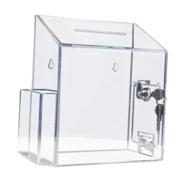 Imagem de Generic Caixa de sugestões, estojo para cartões de visita, leve, seguro e portátil com 2 chaves, caixa de depósito de cédulas para eventos comunitários de