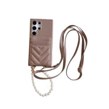 Imagem de MVVKKY Alça de pulso transversal com porta-cartões para Galaxy A55 (para Galaxy A55/Camel)