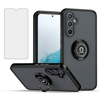 Imagem de Furill Capa de telefone para Samsung Galaxy S24 Plus/S25 Plus S24+ S25+5G com protetor de tela de vidro temperado, anel de dedo, suporte giratório, capa S24Plus 24S + S 24 24+ S25Plus 25S 25+ SM-S936U