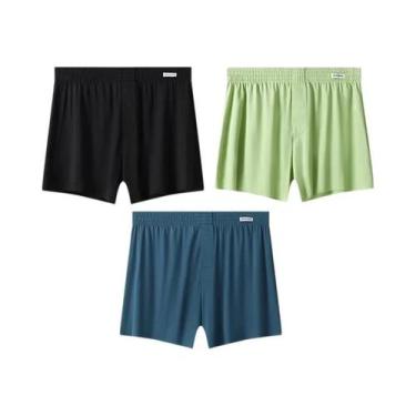 Imagem de Cuecas Boxer Masculinas De Tamanho Grande, Respiráveis, De Seda Gelada