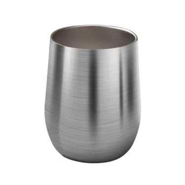 Imagem de Copo térmico tipo cuia 350ml com campa com parede dupla inox para café