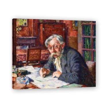Imagem de Write CarefullyThéo van Rysselberghe: Impressão em tela neoimpressionista belga chave emoldurada 40 x 48 cm