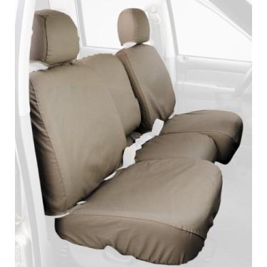 Imagem de Covercraft Capas de assento para banco frontal com ajuste personalizado - Tecido polialgodão, cinza-acastanhado