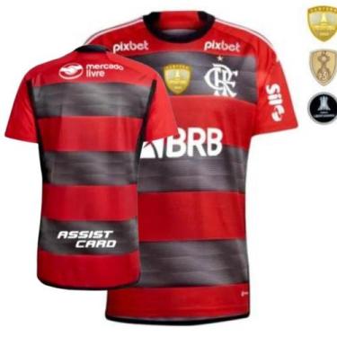 Imagem de Camisa Flamengo 23 24 Patch Libertadores Torcedor, Vermelho, G