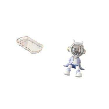 Imagem de Fenteer Bandeja Elegante para Alimentos E Itens de Toucador Inspirada em Astronautas com Toque Decorativo Nórdico para Armazenamento de Café Da Manhã E Decora