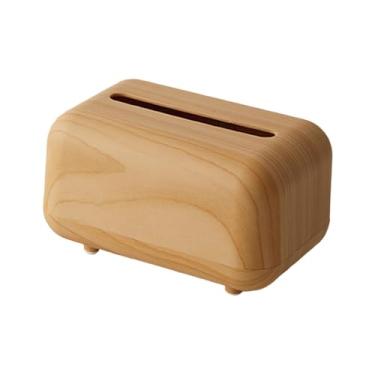 Imagem de Fenteer Porta-lenços de papel higiênico com suporte de madeira rústica para sala de estar, banheiro de hotel