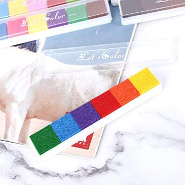 Imagem de Acouto 10 Unidades de Almofadas de Tinta Coloridas para Crianças – Conjunto Versátil de Almofadas de Carimbo de Borracha para Scrapbooking, Criação de Cartões e Muito Mais