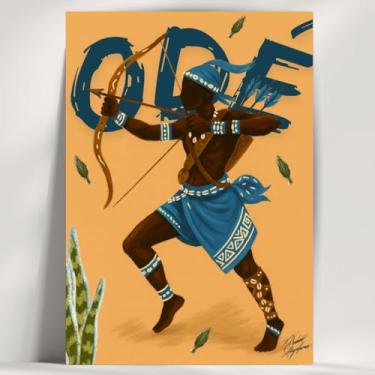 Imagem de Coleção de 62 quadros decorativos Giz - Umbanda e Candomblé - Decoração Orixá - Afro Brasileira - Escolha o seu Orixá! (Clássico, Odé, 28x20cm)