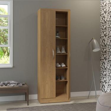 Imagem de Armário 2 Portas Multiuso 61 X 182 Cm Mdp 1011 Menu Móveis Carvalho