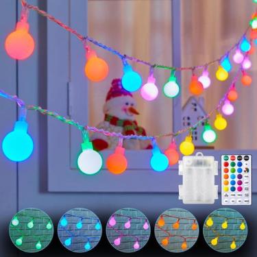 Imagem de Luzes de corda LED Minetom RGB 21 pés 60 LED operadas por bateria