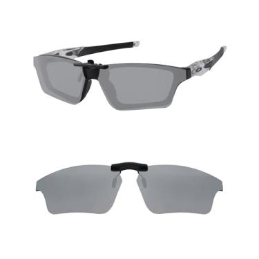 Imagem de HILEEN Óculos de sol polarizados com clipe para Oakley Crosslink Sweep OX8031 55 mm para homens e mulheres proteção UV - prata