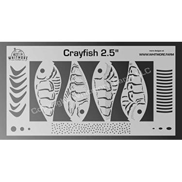 Imagem de Whitmore Farm LLC Estêncil de aerógrafo para iscas de pesca de lagostim #1-2,5 polegadas (7,5 Mil Mylar)