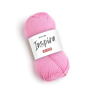 Imagem de Art of Yarn Fio mercerizado 100% algodão fino, macio, fino 2 para crochê, tricô, cobertores de bebê e artesanato, 50 g, 185 metros, perfeito para tricô Amigurumi (99230, Inspira-Pack 1)