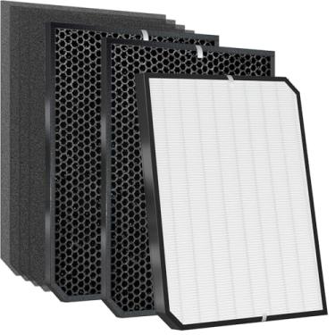 Imagem de Pacote com 7 filtros purificadores de ar 2000 de substituição, compatível com purificador Air Doctor 2000, compatível com purificador 2000, 2000M, 2000Pro, 1 filtro de ar, 2 carbn ativado e 4
