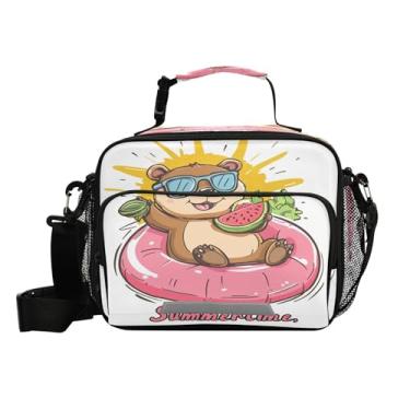 Imagem de CEBUGI Lancheira térmica com fonte cômica, à prova d'água, à prova de vazamento, lancheira com alça de ombro ajustável, lancheira para meninos e meninas, escritório, piquenique