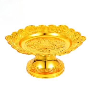 Imagem de FENNYYAR Oferecendo prato destacável para fazer ofertas para Buda doméstico, 20,5 cm 20,6 cm, bandeja de frutas, templo, enfeite de sobremesa, prato de lanche