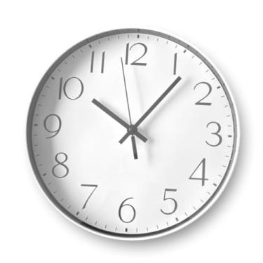 Imagem de Relógio de Parede Silencioso 30cm - Moderno Decorativo para Cozinha, Quarto, Sala, Escritório - Design Elegante e Fácil de Instalar, Indicado para Ambientes Residenciais e Profissionais (Branco)