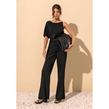 Imagem de Blusa Assimétrica Com Manga Única E Faixa Em Malha Modal-Feminino