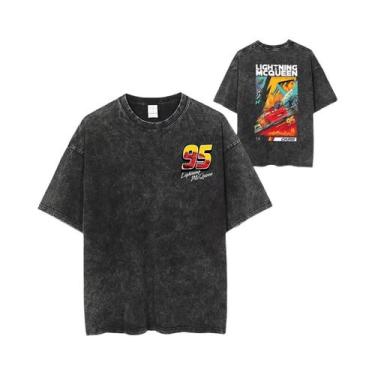Imagem de Camisetas De Verão Vintage Hip Hop Lightning McQueen Para Homens E Mul