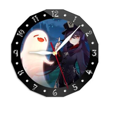 Imagem de Relógio de parede Genshins Hutao Anime Silent Non Ticking 30cm