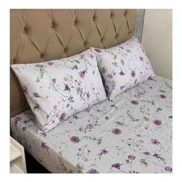Imagem de Jogo de Lençol Casal 3 Peças 150 Fios Estampado – Lençol com Elástico, Fronhas com Zíper, Cama Box e Padrão (Modelo - 2)