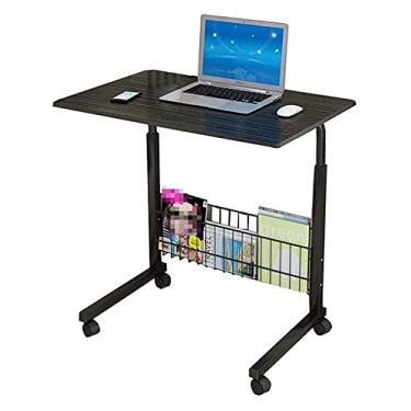 Imagem de Mesa de cabeceira lateral exclusiva em forma de C, mesa de cabeceira ajustável, mesa de cabeceira para laptop, mesa elevatória ajustável e estações de trabalho, painel de madeira, bandeja portátil