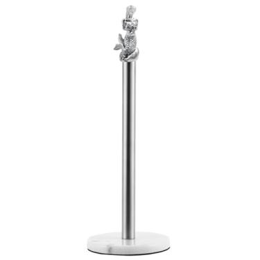 Imagem de Homestia Suporte de toalha de papel, suporte de toalha de papel de aço inoxidável com decoração de sereia, suporte com base pesada, suporte de rolo de toalha de papel antiderrapante para cozinha e