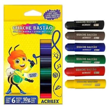 Imagem de Tinta Guache Bastao Com 6 Cores Neom - Acrilex