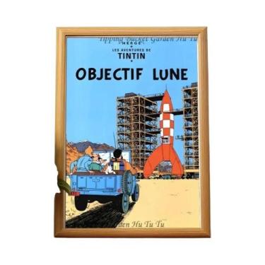 Imagem de Arte Em Tela Aventura Do Tintin, Pintura Digital Para Decoração De Cas