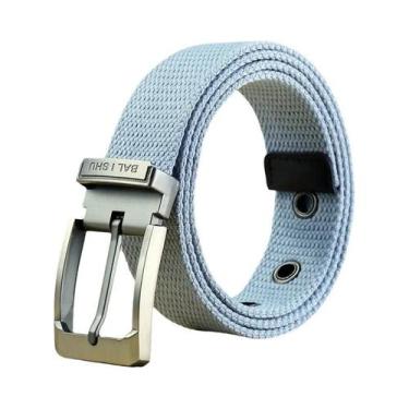 Imagem de Cinto Masculino Casual De Lona Com Tira Listrada Para Jeans E Calças M