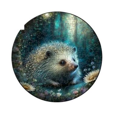 Imagem de Quebra-Cabeça De Animais De Madeira: Gato Branco, Cavalo, Coruja - Bri