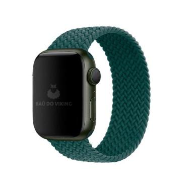 Imagem de Pulseira Loop Solo Trançada Verde Floresta Compatível Com Apple Watch 