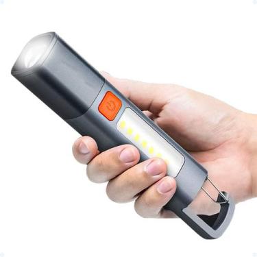 Imagem de Lanterna Led Tática Recarregável Potente Com Zoom E Lampião - Hxt
