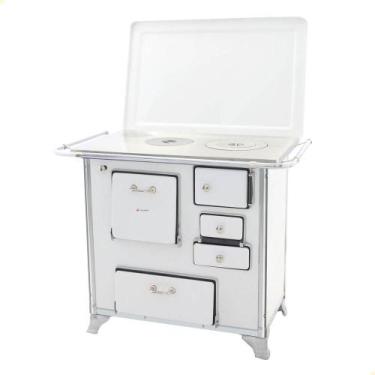 Imagem de Fogão a Lenha Tradicional Venâncio N1 Branco Com Tampa Gabinete Esquer