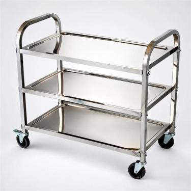 Imagem de Carrinho de Servico 3 Prateleiras Aço Inox 85x45x90cm GP INOX