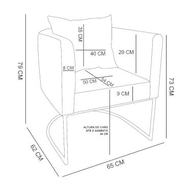 Imagem de Poltrona Corano Nozes Com Linho Grosso Bege A19 Base Metálica Dourado