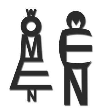 Imagem de Placa decorativa identificadores wc