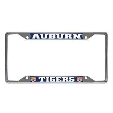 Imagem de FANMATS Moldura de placa de licença de metal cromado Auburn Tigers 14787, cores do time, 15,8 cm x 31,1 cm