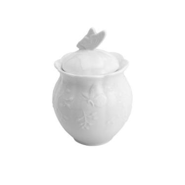 Imagem de Açucareiro De Porcelana New Bone Butterfly Flower-Branco Pb - Coliseu