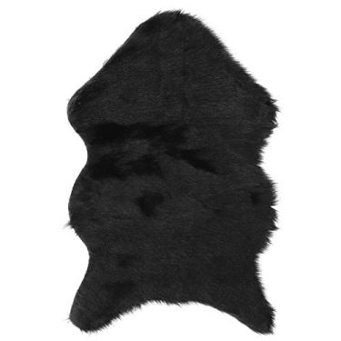 Imagem de Tapete de área, capa de cadeira de carpete macio para o inverno para quarto (preto)