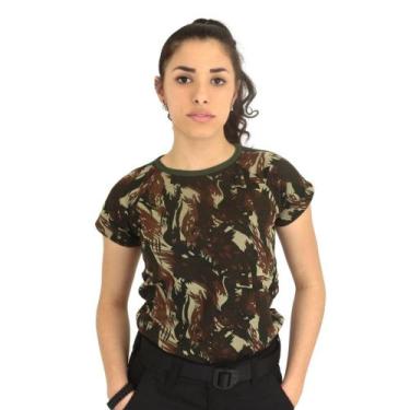 Imagem de Camiseta Feminina Militar Baby Look Camuflada - Mundo Do Militar