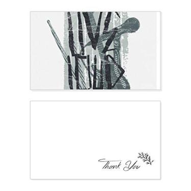 Imagem de Gray Jazz Instrumentos musicais padrão cartão de agradecimento aniversário aniversário comemoração casamento agradecimento