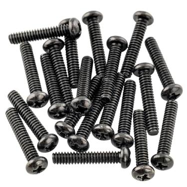 Imagem de Musiclily Basic 2,8x17mm Metal Rosca Métrica Parafuso para Captador Single Coil de Guitarra Stratocaster Strat/Tele Telecaster, Preto(20 Peças)