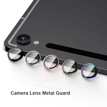 Imagem de For Samsung Galaxy Tab S9 Plus Ultra Owl Eye Camera Guard Circle Metal Lens Ring Protector Cover Ring Bumper Lens Glass Cap (Tab S9,Black)