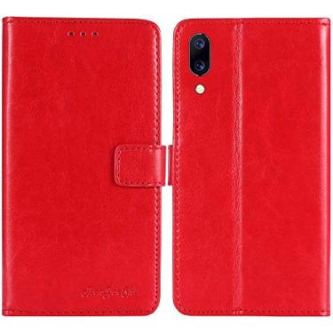 Imagem de TienJueShi Capa protetora de couro flip premium retrô para livros vermelhos para Lenovo S5 Pro L58041 6,2 polegadas TPU capa de silicone carteira Etui