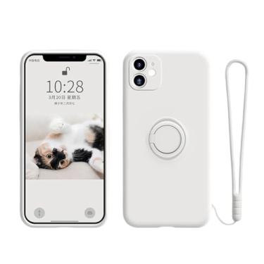 Imagem de Capa de suporte de telefone com anel de silicone líquido para Samsung Galaxy S23 Ultra Plus S22 S21 FE S10 S10E S8 S9 Plus Capa protetora, branca, para S23Plus