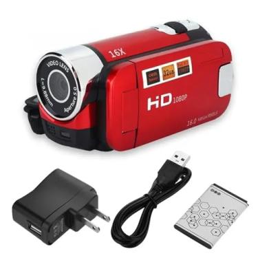 Imagem de Lozenge Filmadora de vídeo Full HD 16MP DV Câmera de vídeo digital, tela de rotação de 270 graus, zoom de disparo de 16X, melhor presente para iniciantes, crianças, estudantes, pararem de depender de